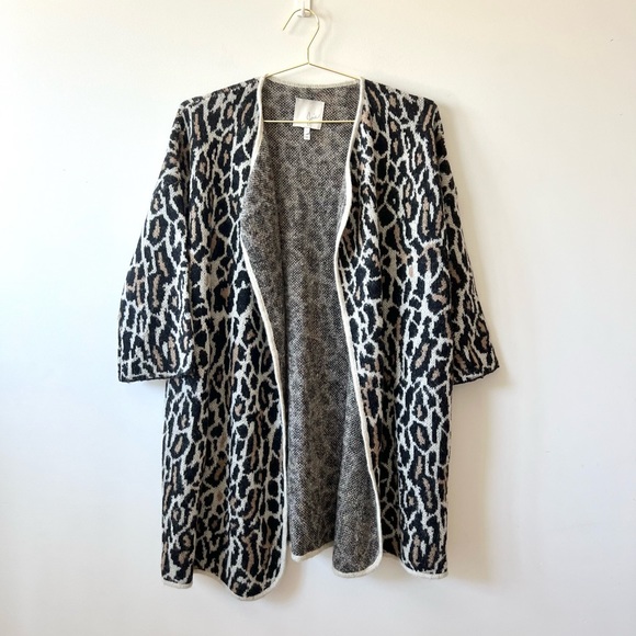 JOIE Wool/Mohair Animal Cheetah Print Oversized Cardigan - Picture 2 of 7